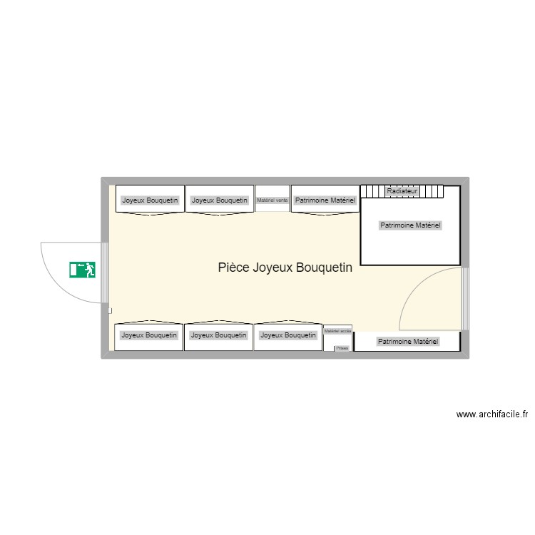 Plan local 1. Plan de 1 pièce et 12 m2