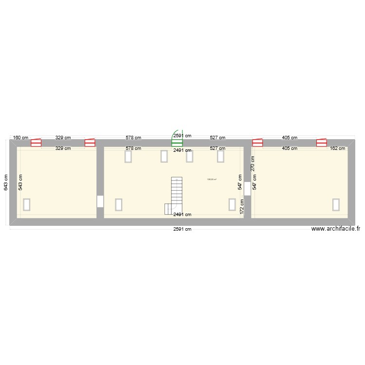 etage maison des invitées plan 1 (14.02.2025). Plan de 1 pièce et 135 m2