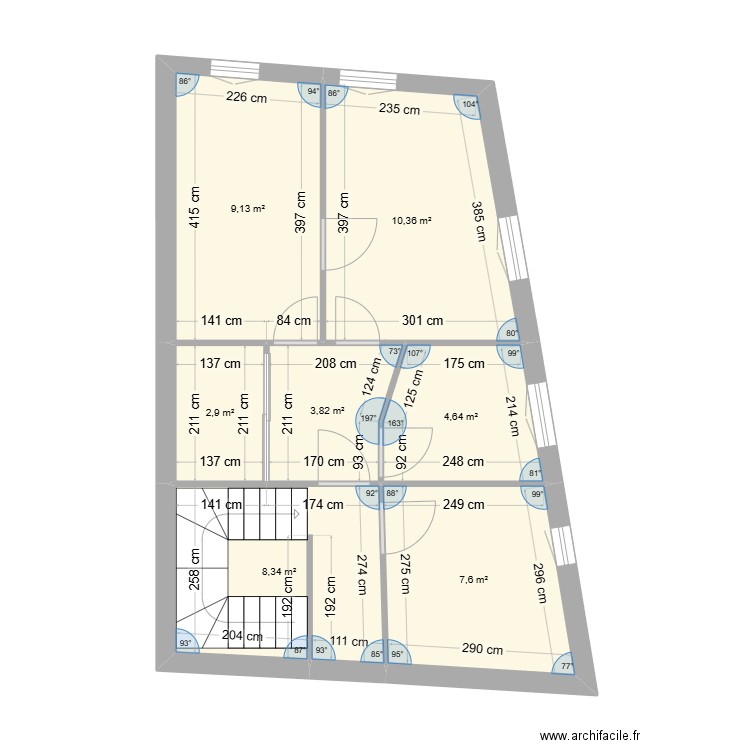 SUIRE ETAGE 2. Plan de 7 pièces et 47 m2