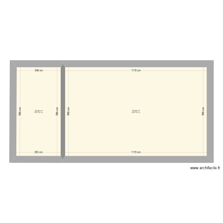 Cros Noyer final. Plan de 2 pièces et 103 m2