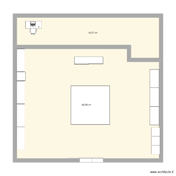 orade. Plan de 2 pièces et 88 m2