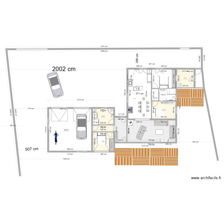 didier maison  existante. Plan de 11 pièces et 160 m2