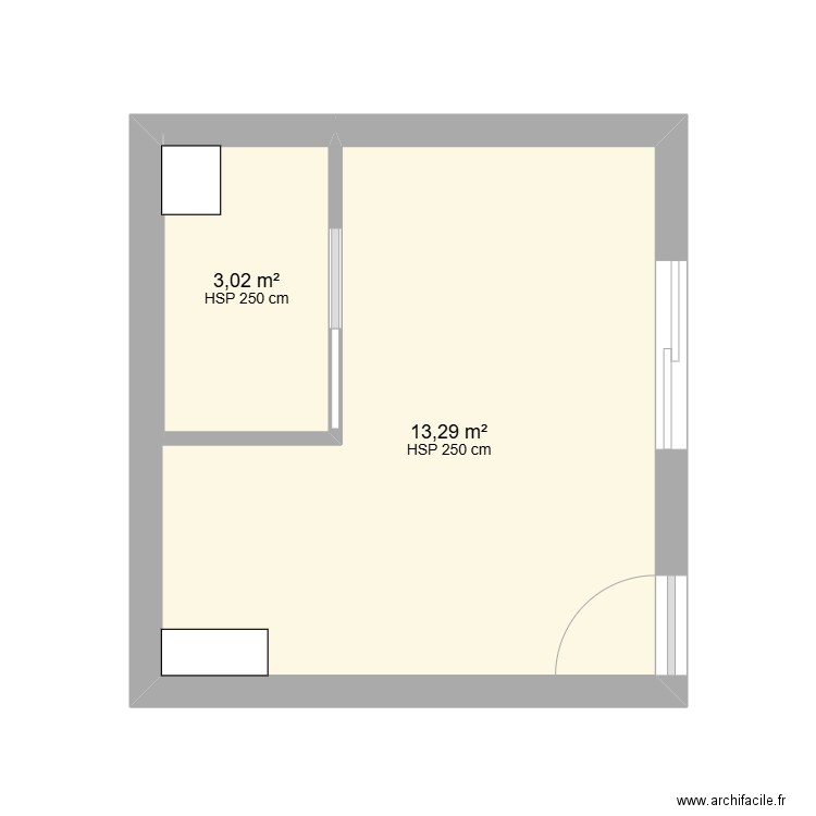 HELIOT. Plan de 2 pièces et 16 m2