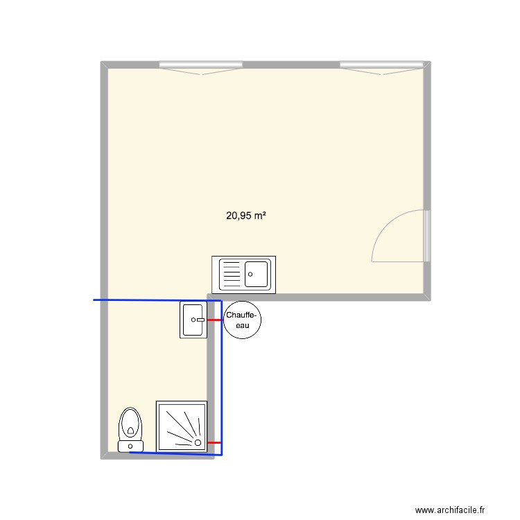 chalet exterieur. Plan de 1 pièce et 21 m2