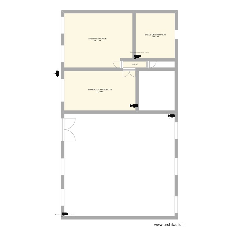 CAAT. Plan de 4 pièces et 65 m2