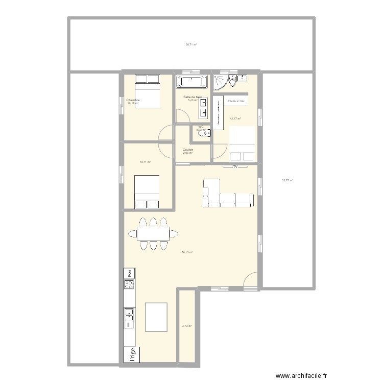 RP moi. Plan de 10 pièces et 174 m2