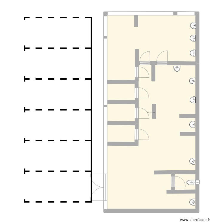 pollestres. Plan de 1 pièce et 95 m2