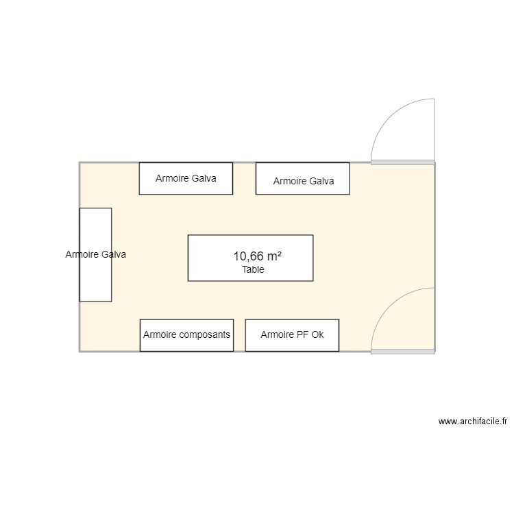 Plan Adeline. Plan de 1 pièce et 11 m2