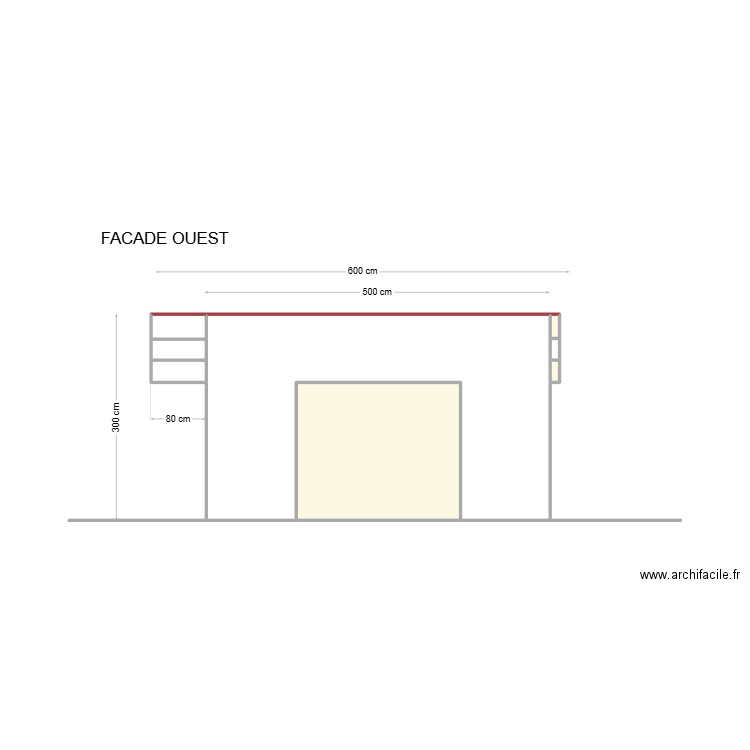 FACADE OUEST. Plan de 8 pièces et 15 m2