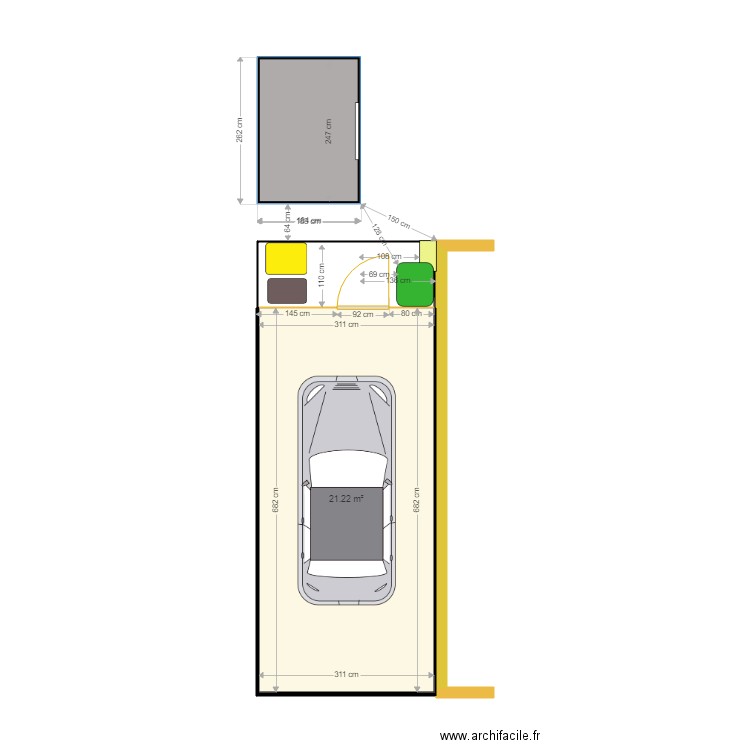 carport-St-Gilles-decalage. Plan de 1 pièce et 21 m2