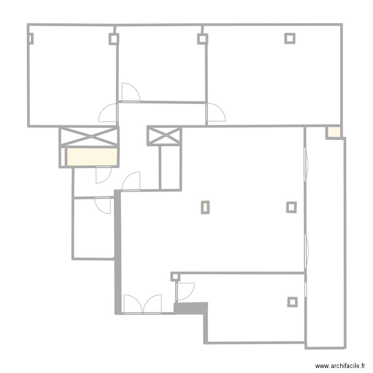 FAROUX PLAN EXISTANT 1. Plan de 3 pièces et 2 m2