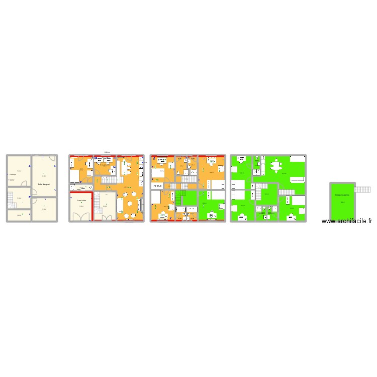 Hambursin 20 techniques. Plan de 31 pièces et 395 m2