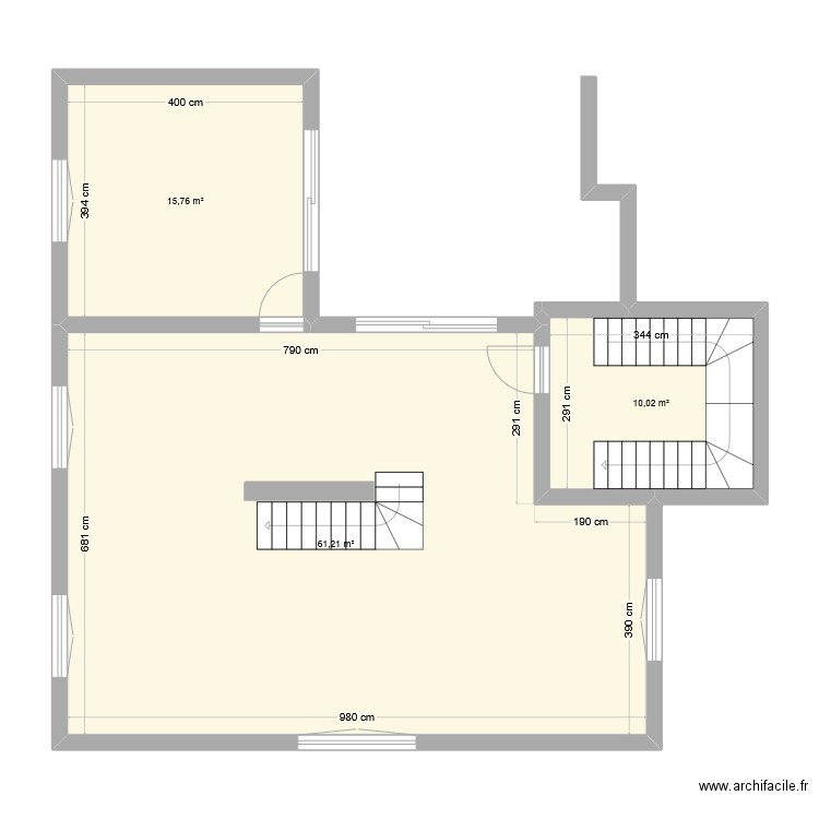 MAISON duplex . Plan de 3 pièces et 87 m2