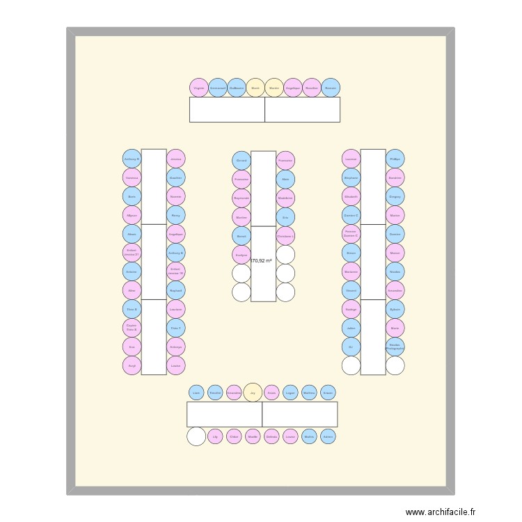 Plan de table 17/11/24. Plan de 1 pièce et 171 m2