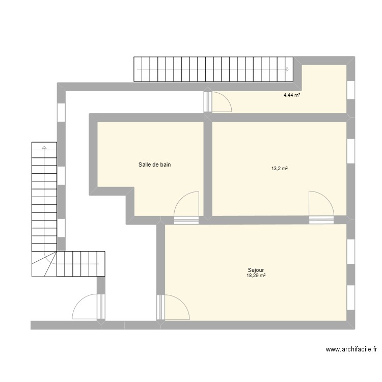 Logement 2. Plan de 4 pièces et 45 m2