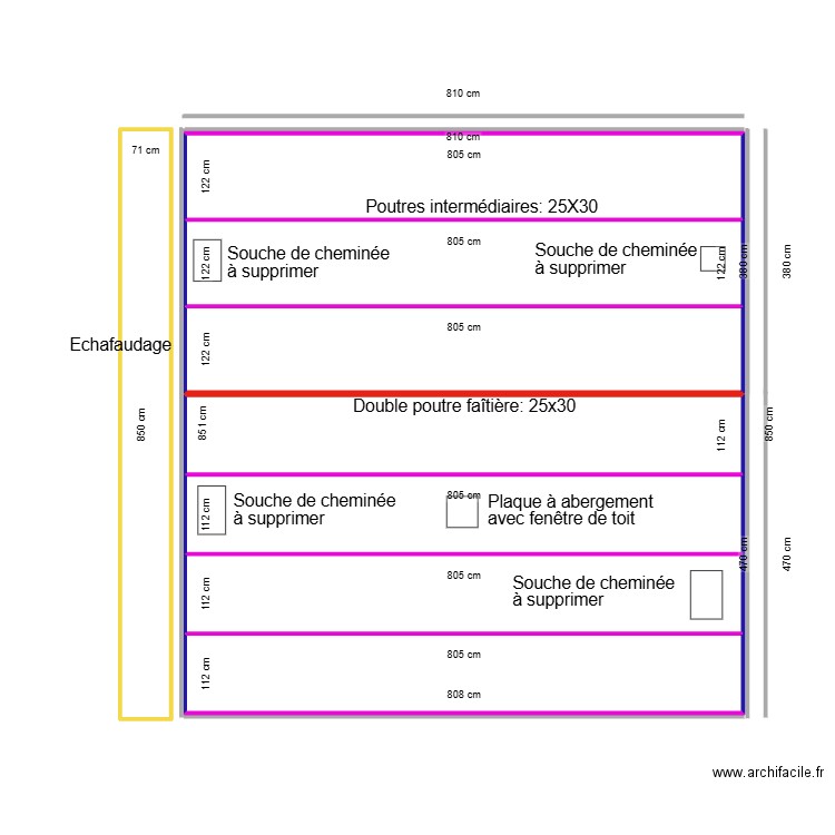 Plan ELBAZI. Plan de 7 pièces et 65 m2