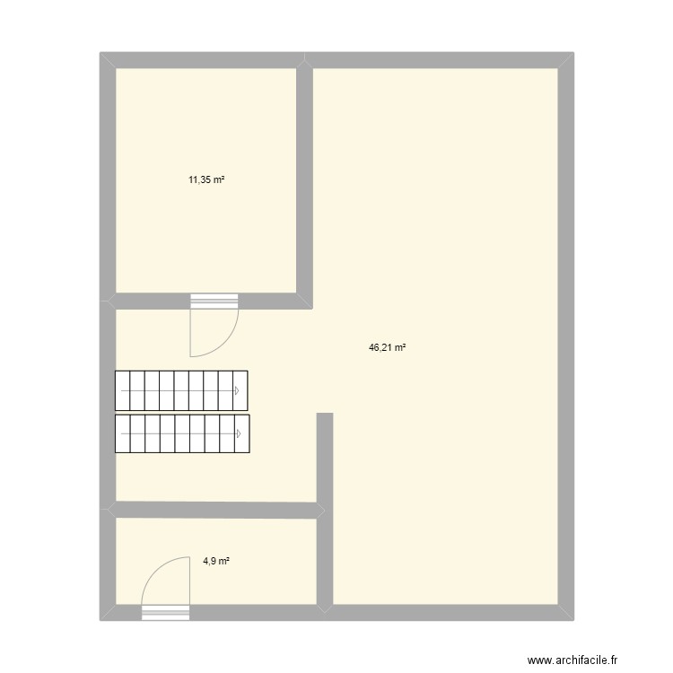 jmi. Plan de 3 pièces et 62 m2