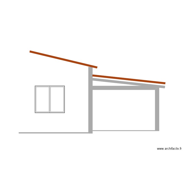 Pour DP4  Façade Sud avant travaux abri voiture . Plan de 0 pièce et 0 m2