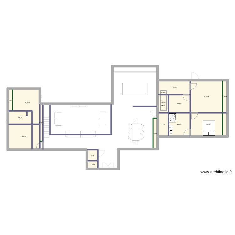 Maison. Plan de 29 pièces et 195 m2