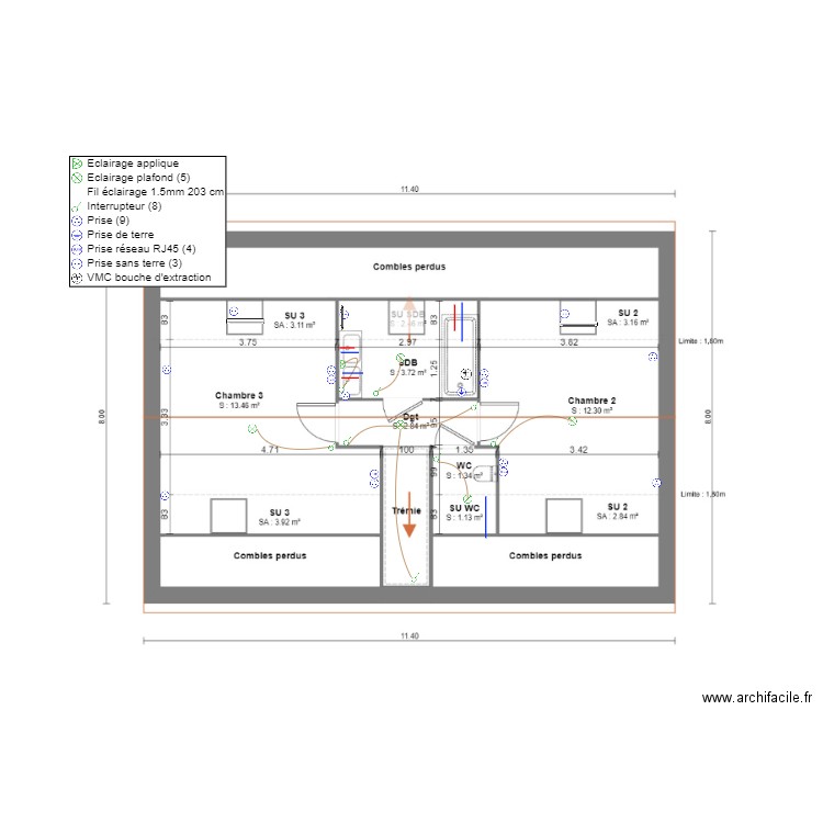 LEUCAT ETAGE. Plan de 0 pièce et 0 m2