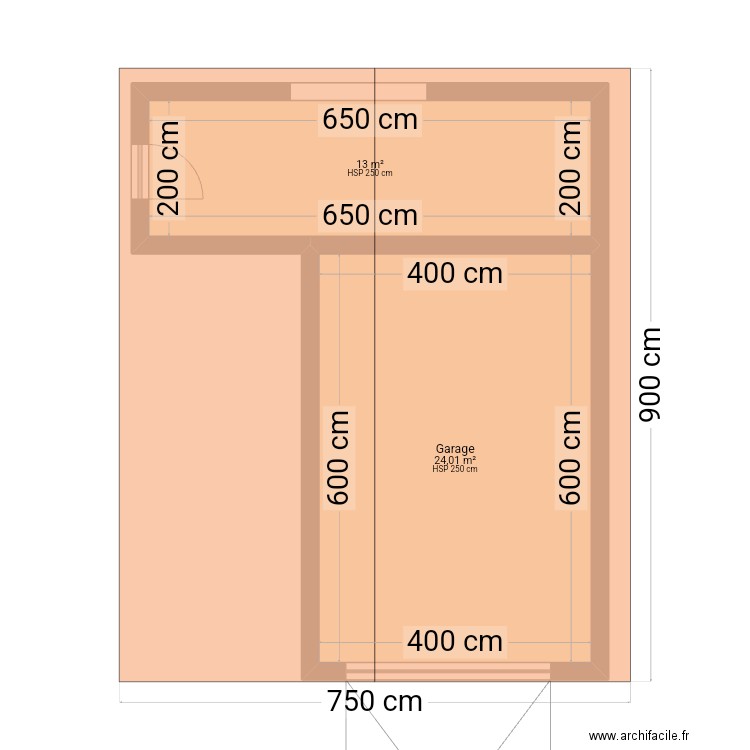 Garage 2. Plan de 2 pièces et 37 m2