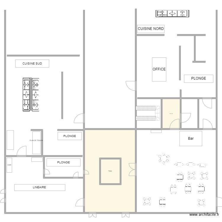 PLAN CAMUS RESTAU. Plan de 3 pièces et 189 m2