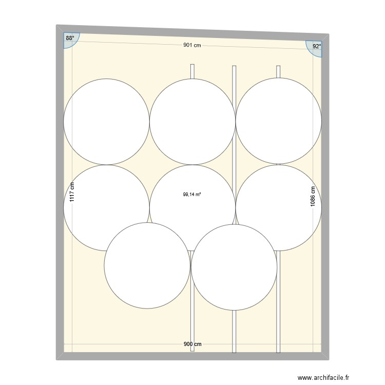 talence 2. Plan de 1 pièce et 99 m2