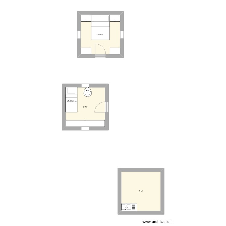 archipel. Plan de 3 pièces et 27 m2