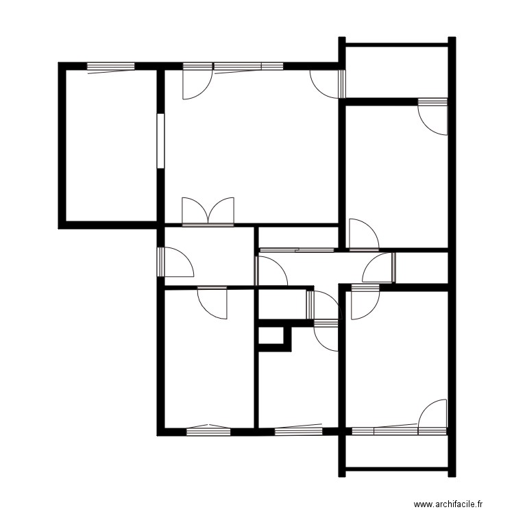 siem. Plan de 14 pièces et 84 m2