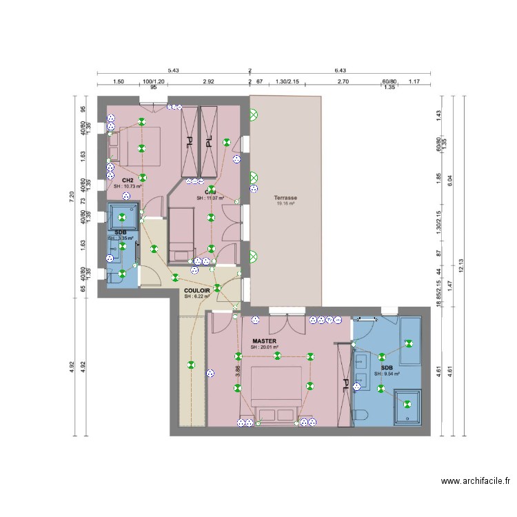 MIGRANIER ETAGE. Plan de 0 pièce et 0 m2