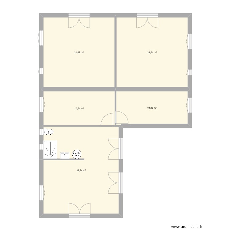 Biscornu by cloë. Plan de 5 pièces et 93 m2