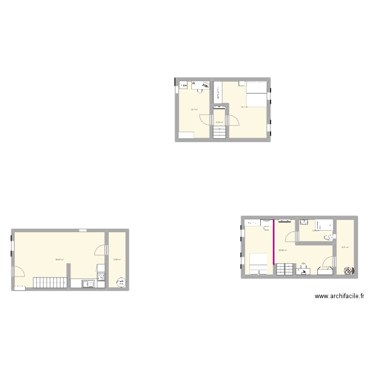 test. Plan de 8 pièces et 97 m2