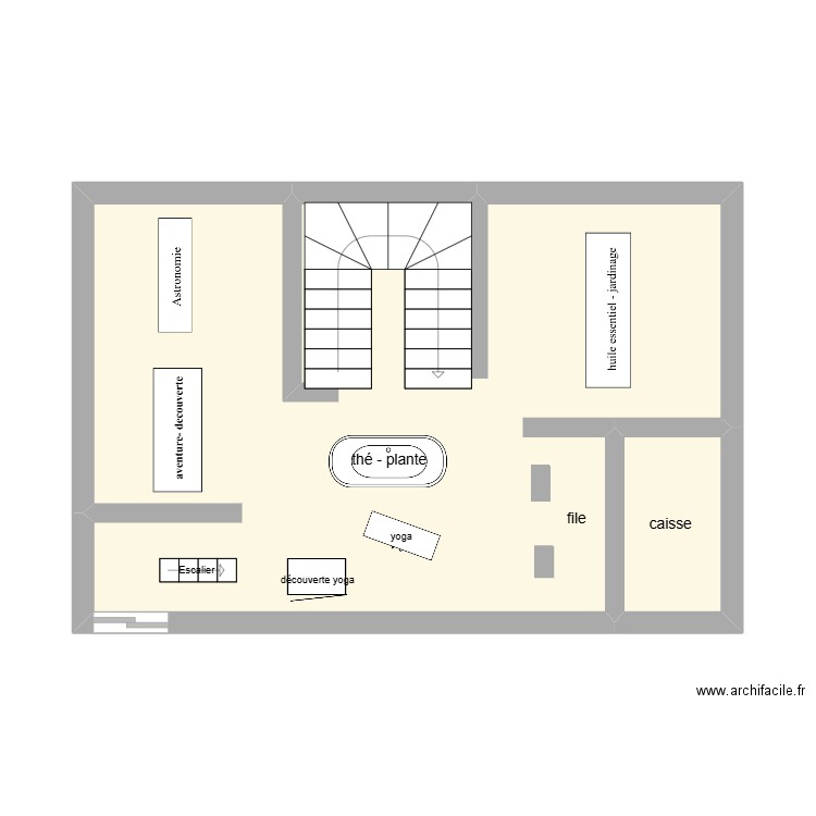 plant de magasin . Plan de 2 pièces et 35 m2