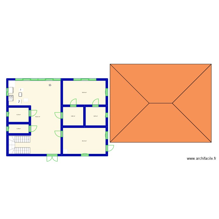 Maison de rêves. Plan de 7 pièces et 117 m2