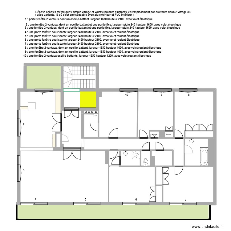 Appartement Enghien M.et Me MAYEUR étage 5. Plan de 7 pièces et 180 m2