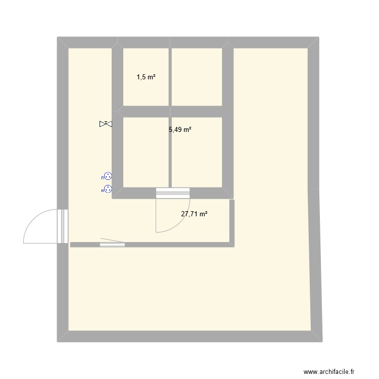 saint jean demont. Plan de 3 pièces et 35 m2