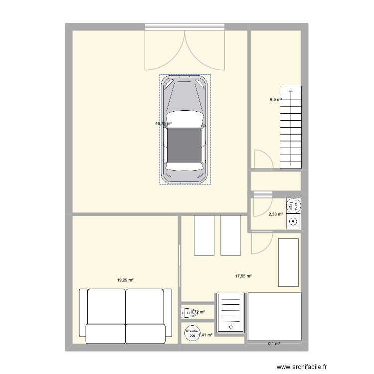 Basement. Plan de 8 pièces et 98 m2