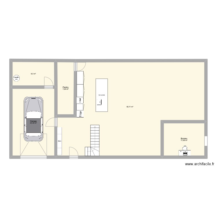 Maison. Plan de 5 pièces et 142 m2