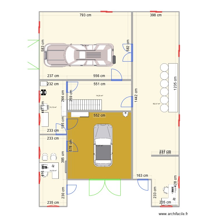 Projet Floriarketing--Jau . Plan de 6 pièces et 180 m2