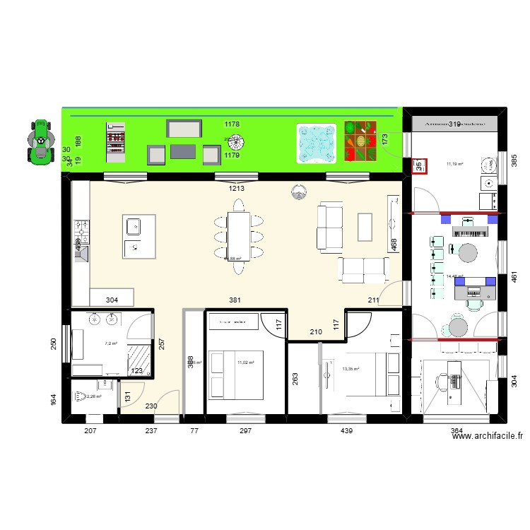 Plan définitif 14. Plan de 10 pièces et 156 m2