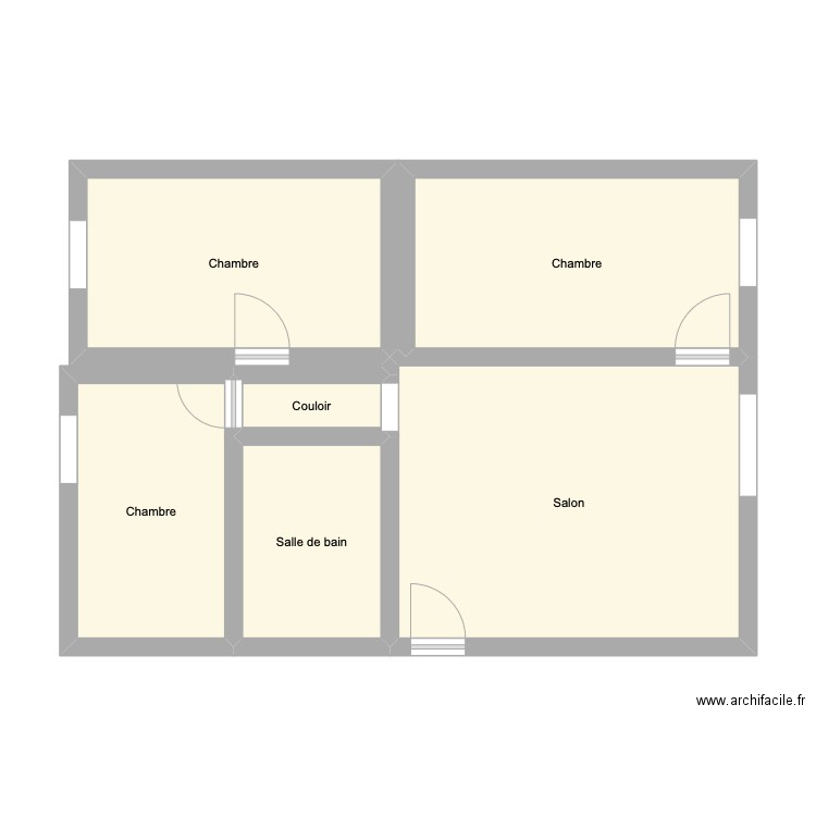 APPART HAUTPOUL. Plan de 6 pièces et 58 m2