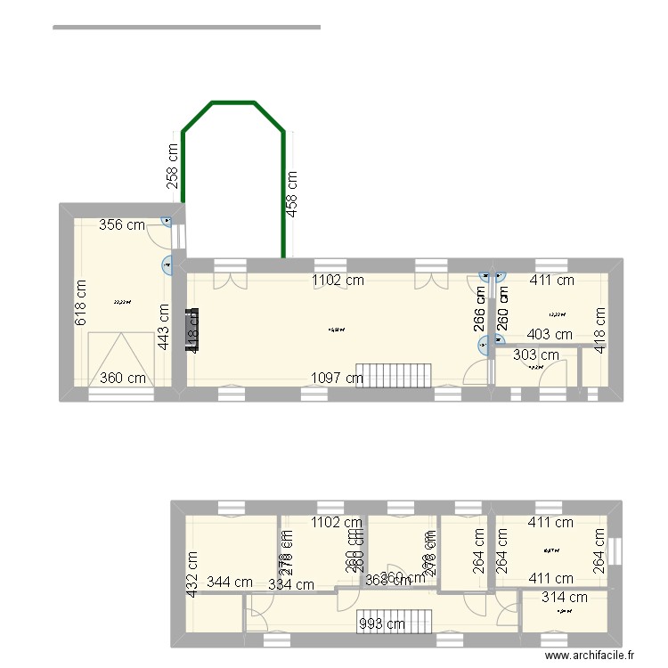 FND RDC. Plan de 7 pièces et 147 m2