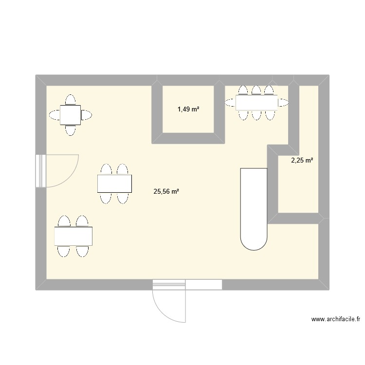 my burger . Plan de 3 pièces et 29 m2