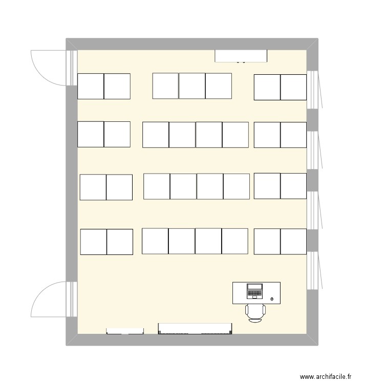 Plan de la classe collège. Plan de 1 pièce et 34 m2