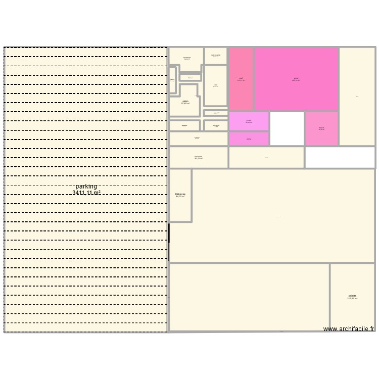 plan truffaut. Plan de 25 pièces et 2298 m2