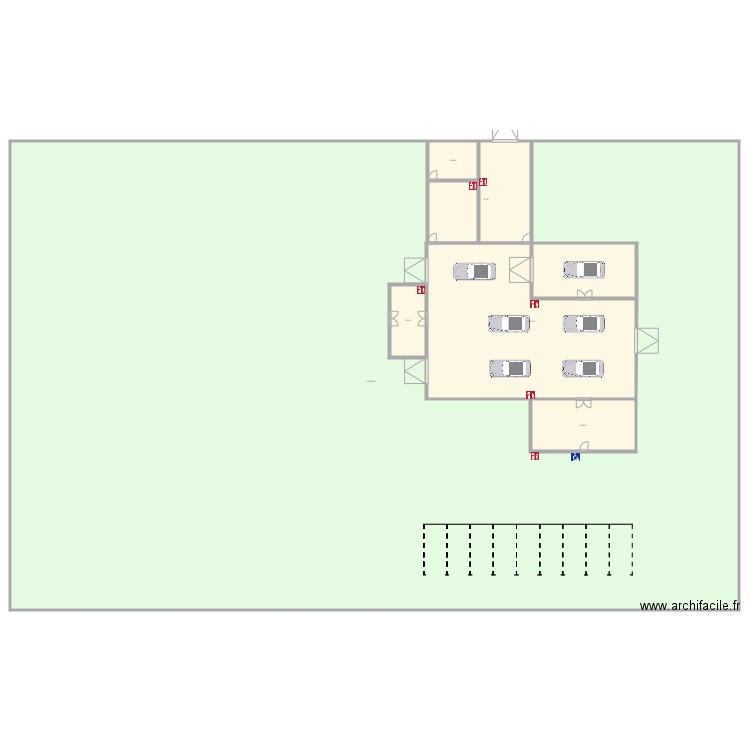 garage de reve. Plan de 6 pièces et -827 m2