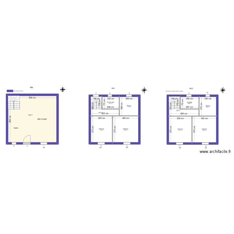 Pauler Sabine. Plan de 11 pièces et 131 m2