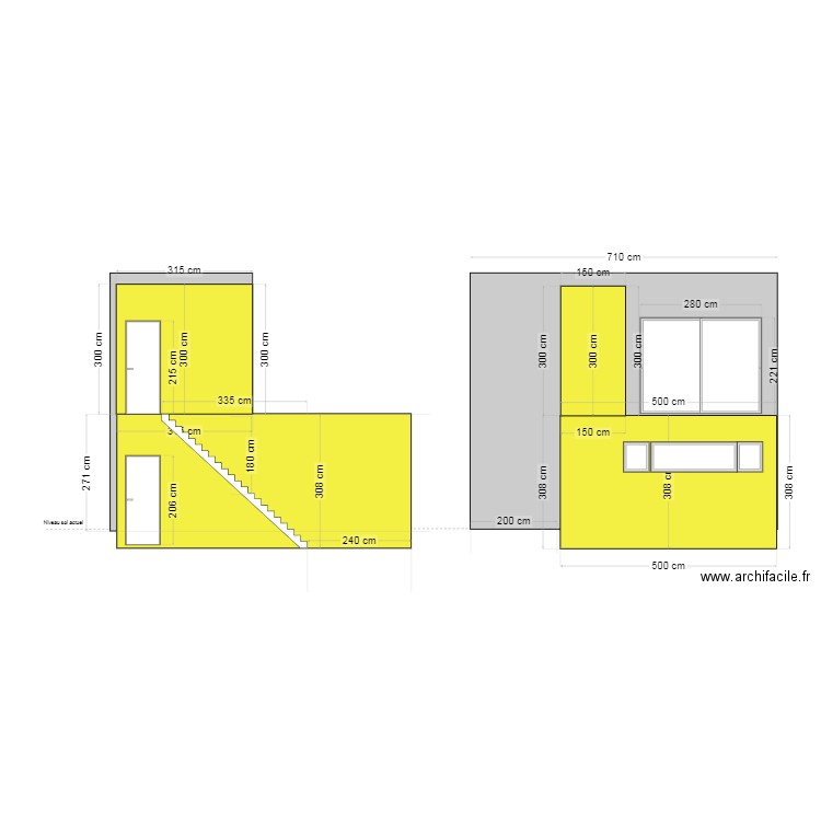 Projet 3  vue cote & facade arrière 200cm Molenbeek 5.11.24. Plan de 0 pièce et 0 m2