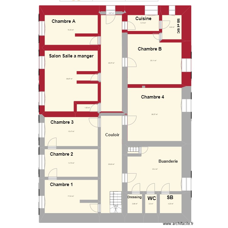 rc rodolphe. Plan de 28 pièces et 458 m2