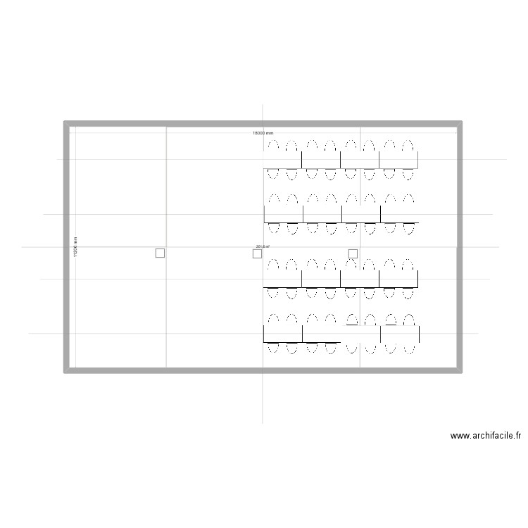 table ret-2. Plan de 1 pièce et 202 m2